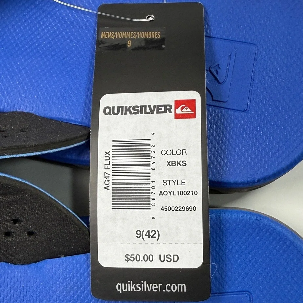 Quiksilver‎ AG47 Flux Sandals / Flip Flops - NWT Mens 9 Royal Blue - #49217-H9